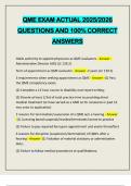 QME EXAM ACTUAL 2025&sol;2026 QUESTIONS AND 100&percnt; CORRECT ANSWERS