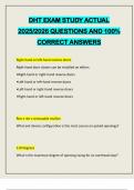 DHT EXAM STUDY ACTUAL 2025&sol;2026 QUESTIONS AND 100&percnt; CORRECT ANSWERS