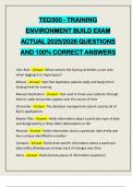 TED300 - TRAINING ENVIRONMENT BUILD EXAM ACTUAL 2025&sol;2026 QUESTIONS AND 100&percnt; CORRECT ANSWERS