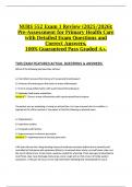 NURS 552 Exam 1 Review &lpar;2025&sol;2026&rpar;&colon; Pre-Assessment for Primary Health Care with Detailed Exam Questions and Correct Answers&comma; 100&percnt; Guaranteed Pass Graded A&plus;&period;
