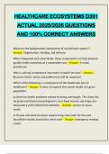 HEALTHCARE ECOSYSTEMS D391 ACTUAL 2025&sol;2026 QUESTIONS AND 100&percnt; CORRECT ANSWERS