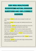 D391 WGU HEALTHCARE ECOSYSTEMS ACTUAL 2025&sol;2026 QUESTIONS AND 100&percnt; CORRECT ANSWERS