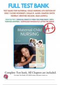 Test Bank For Maternal-Child Nursing 6th Edition By Emily Slone Mckinney Msn Rn C Susan Rowen James Phd Rn With Complete Chapters &lpar;1 &ndash; 55&rpar; And Correct Answers To All Questions A&plus; Latest Updated Version &lbrace;&rcub;