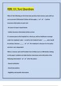 HBI 111 Test Questions With Correct Complete Solutions &vert; Test Your Skills