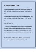 HBI Certification Exam Questions With Correct Verified Solutions