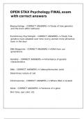 OPEN STAX Psychology FINAL exam with correct answers