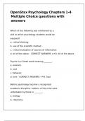 OpenStax Psychology Chapters 1-4 Multiple Choice questions with answers