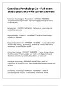 OpenStax Psychology 2e &ndash; Full exam study questions with correct answers