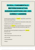 PAYROLL FUNDAMENTALS 1 MIDTERM EXAM ACTUAL 2025&sol;2026 QUESTIONS AND 100&percnt; CORRECT ANSWERS