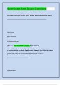 Gold Coast Real Estate Questions With Correct Complete Answers &vert;A&plus; Rated