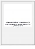   COMMUNICATION AND DATA TEST QUESTIONS AND ANSWERS LATEST UPDATED 2025