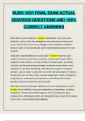NURC 1001 FINAL EXAM ACTUAL 2025&sol;2026 QUESTIONS AND 100&percnt; CORRECT ANSWERS