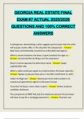 GEORGIA REAL ESTATE FINAL EXAM &num;7 ACTUAL 2025&sol;2026 QUESTIONS AND 100&percnt; CORRECT ANSWERS
