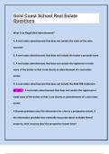 Gold Coast School Real Estate Questions With Correct Verified Answers