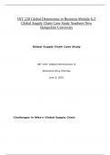 INT 220 Global Dimensions in Business Module 6-2 Global Supply Chain Case Study Southern New Hampshire University