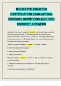 MODERATE SEDATION CERTIFICATION EXAM ACTUAL 2025&sol;2026 QUESTIONS AND 100&percnt; CORRECT ANSWERS