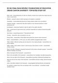 D 301 FINAL EXAM REVIEW FOUNDATIONS OF EDUCATION GRAND CANYON UNIVERSITY