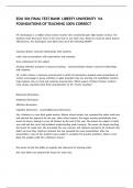 EDU 301 FINAL TEST BANK LIBERTY UNIVERSITY VA FOUNDATIONS OF TEACHING 100- CORRECT