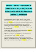 SAFETY TRAINED SUPERVISOR CONSTRUCTION &lpar;STS-C&rpar; ACTUAL 2025&sol;2026 QUESTIONS AND 100&percnt; CORRECT ANSWERS