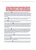 Praxis Elementary Education Social Studies Subtest - Part 1 &lpar;US History&rpar; Test Questions and Correct Answers