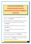 STATE TRUCK DRIVING CHAMPIONSHIP SAMPLE QUESTIONS 2025 WITH CORRECT ANSWERS
