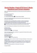 Social Studies- Praxis 5004 ETS Form 2 Study Questions and Correct Answers