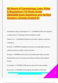 ND Board of Cosmetology Laws&comma; Rules  & Regulations Full Study Guide  2025&sol;2026 Exam Questions and Verified  Answers &vert; Already Graded A&plus;