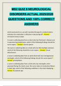MS2 QUIZ 8 NEUROLOGICAL DISORDERS ACTUAL 2025&sol;2026 QUESTIONS AND 100&percnt; CORRECT ANSWERS