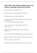 NUR 3196- Patho-Pharmacology Drug Cards &lpar;Exam 3&rpar; Questions with correct answers