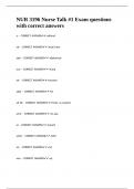 NUR 3196 Nurse Talk -1 Exam questions with correct answers