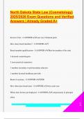 NORTH DAKOTA COSMETOLOGY EXAM PACKAGE DEAL QUESTIONS AND VERIFIED DETAILED ANSWERS &vert; 100&percnt; GUARANTEED PASS &vert; ALREADY GRADED A&plus;