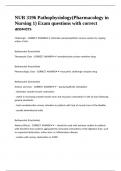 NUR 3196 Pathophysiology&lpar;Pharmacology in Nursing 1&rpar; Exam questions with correct answers