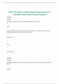 COUC 504 Liberty Multicultural Counseling Test 1 Questions And Answers Latest Updates