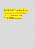 STUDY BUNDLE &vert;&vert; D184 WGU Standard-Based Assessment 2025 LATEST UPDATE WITH QUESTINS ANSWERS&vert; GUARANTEED PASS&period;