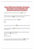Praxis 5004 &lpar;Social Studies&rpar; US History&comma; Government&comma; and Citizenship Test Questions and Correct Answers