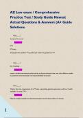 AZ Law exam &sol; Comprehensive Practice Test &sol; Study Guide Newest Actual Questions & Answers &lpar;A&plus; Guide Solutions&period;        