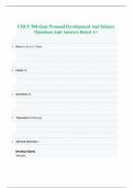COUC 504 Quiz Prenatal Development And Infancy Questions And Answers Rated A&plus;