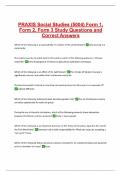 PRAXIS Social Studies &lpar;5004&rpar; Form 1&comma; Form 2&comma; Form 3 Study Questions and Correct Answers