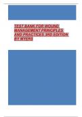TEST BANK For Wound Management&colon; Principles and Practices 3rd Edition by Betsy Myers 