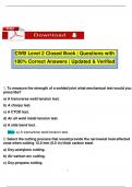 CWB Level 2 Closed Book &vert; Questions with 100&percnt; Correct Answers &vert; Updated & Verified
