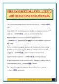 FIRE INSTRUCTOR LEVEL 1 TEST 2 2025 QUESTIONS AND ANSWERS