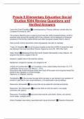 Praxis II Elementary Education Social Studies 5004 Review Questions and Verified Answers