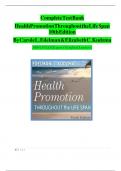 Complete TestBank Health Promotion Throughout the LifeSpan 10th Edition By Carole L&period; Edelman & Elizabeth C&period; Kudzma 100&percnt;PASS&vert;Expert Verified Answers