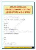 FUNDAMENTALS OF ENGINEERING PRACTICE EXAM 1 2025 QUESTIONS AND ANSWERS