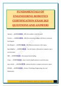 FUNDAMENTALS OF ENGINEERING ROBOTICS CERTIFICATION EXAM 2025 QUESTIONS AND ANSWERS