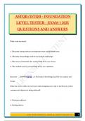 ASTQB&sol;ISTQB - FOUNDATION LEVEL TESTER - EXAM 1 2025 QUESTIONS AND ANSWERS