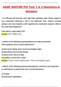 AANP AGPCNP PSI Test 1 & 2 &lpar;Latest 2025 &sol; 2026 Update&rpar; Questions and Verified Answers&vert; 100&percnt; Correct&vert; Grade A&plus;