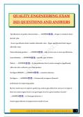 QUALITY ENGINEERING EXAM 2025 QUESTIONS AND ANSWERS