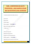CQE - CERTIFIED QUALITY ENGINEER - ASQ SAMPLE EXAM 2025 QUESTIONS AND ANSWERS