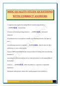 MSSC QUALITY STUDY QUESTIONS WITH CORRECT ANSWERS
